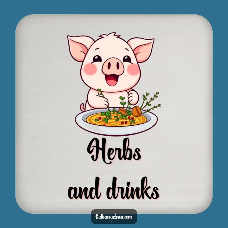Funny Kawaii Pig Garnishing Dish Coaster - Hilarious Tabletop Protector Gift