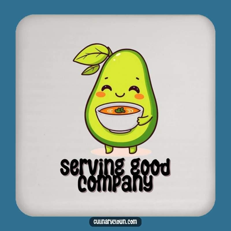 Funny Avocado Soup Drink Coasters: Protect Surfaces with Healthy Flair