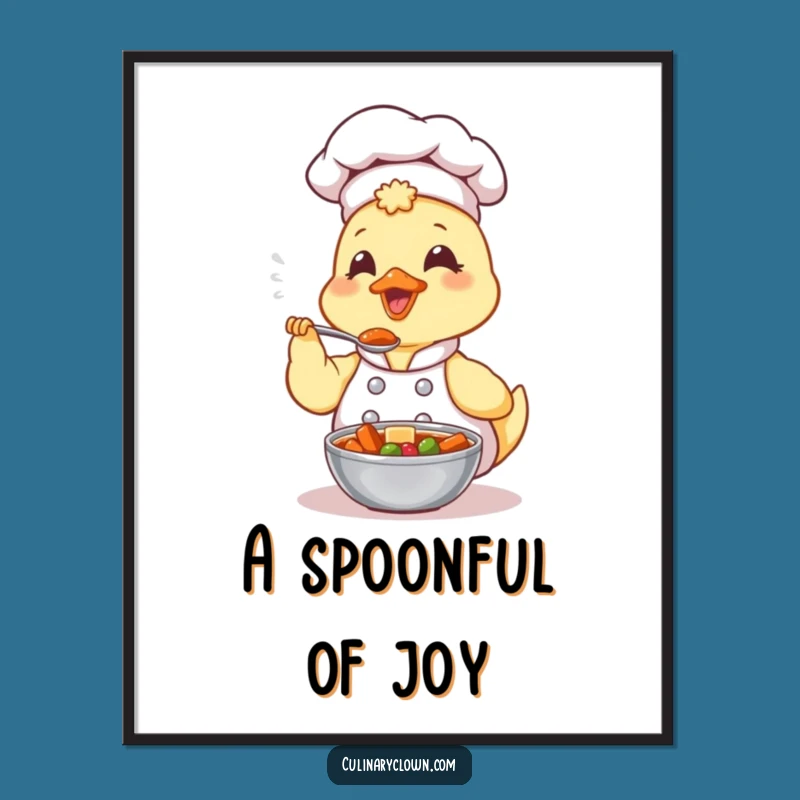 Funny Kawaii Duck Chef Poster: Whimsical Stew Art, Charming Funny Gift for Kitchen Decor