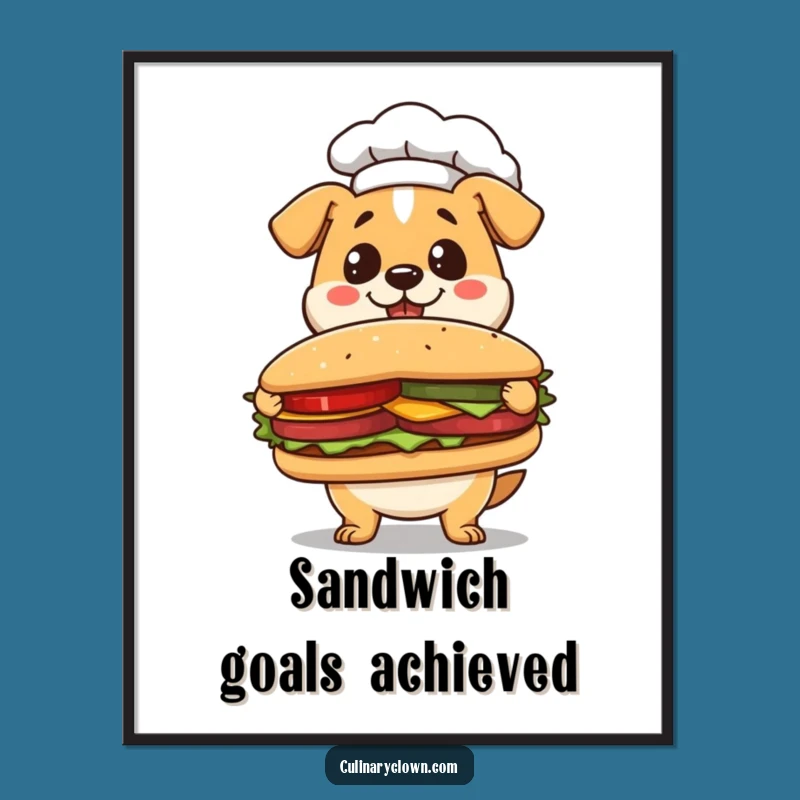 Funny Kawaii Dog Chef Poster: Decorate with Culinary Pride and Humor