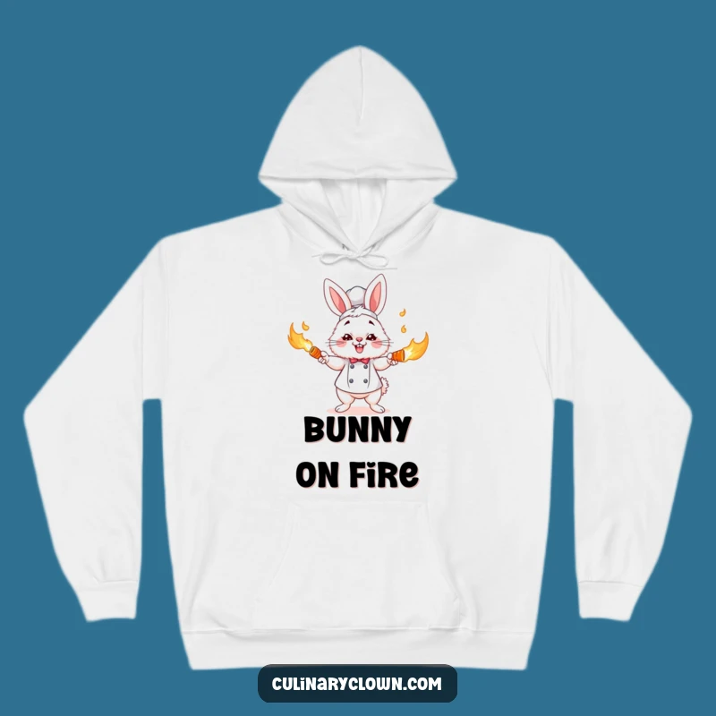 Funny Bunny Chef Hoodie: Cozy Flaming Carrot Juggler Apparel, Perfect Funny Gift