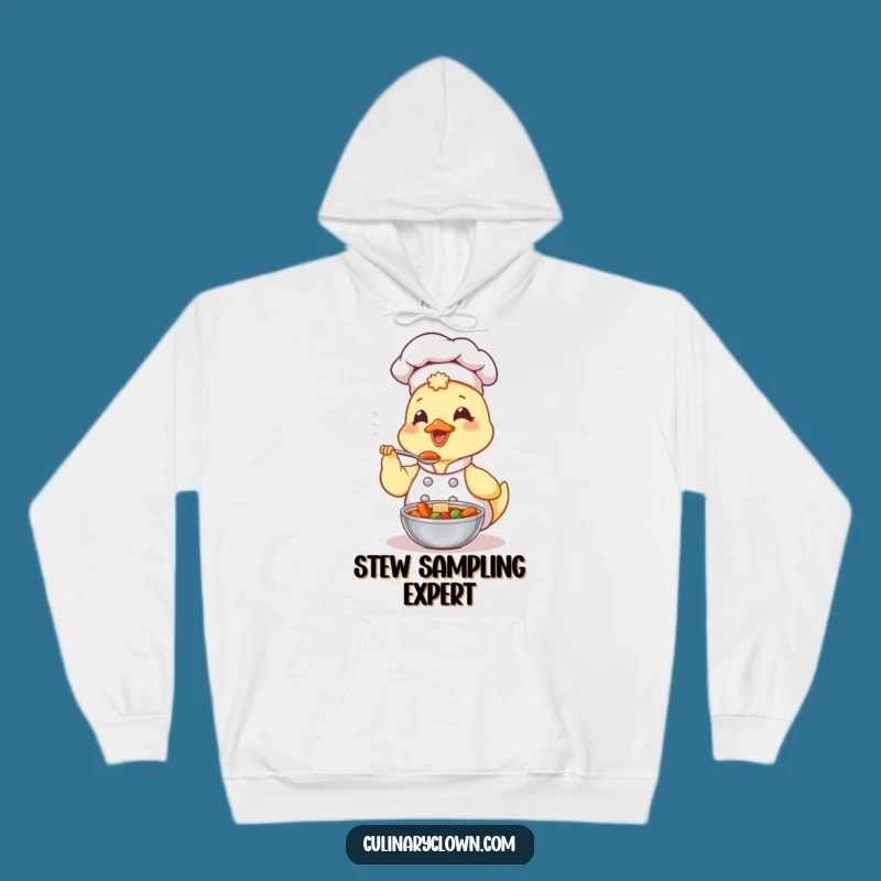 Cozy Funny Kawaii Duck Chef Hoodie: Delightful Stew Tasting Comfort, Warm Funny Gift for Foodies