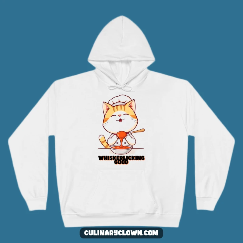 Funny Kawaii Cat Chef Hoodie - Cozy Giggling Gourmet Sweatshirt