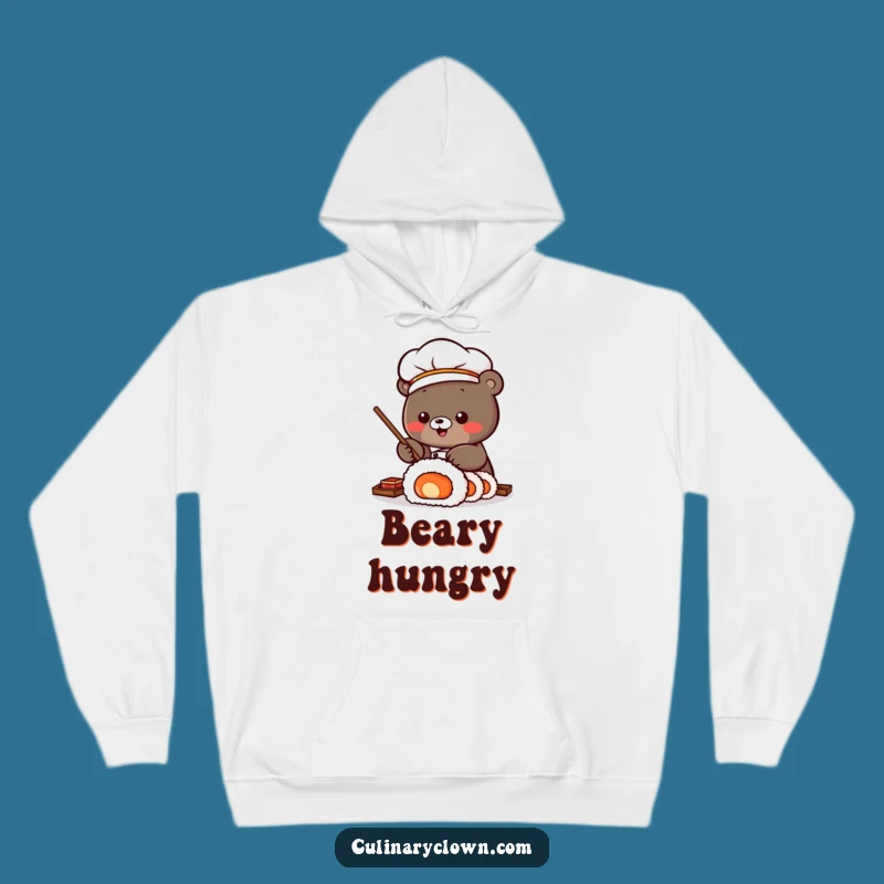Funny Kawaii Sushi Bear Hoodie: Cozy Chef Vibes, a Perfect Funny Gift!