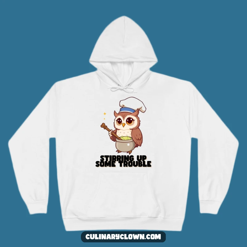 Funny Owl Chef Hoodie: Stay Cozy with Magical Brews and Humor