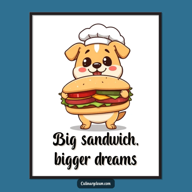 Free Printable Dog Chef Wall Art - Funny Kawaii Downloadable Decor for Kitchens