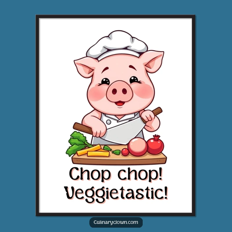 Funny Free Printable Pig Chef Wall Art - Downloadable & Print at Home Kitchen Decor