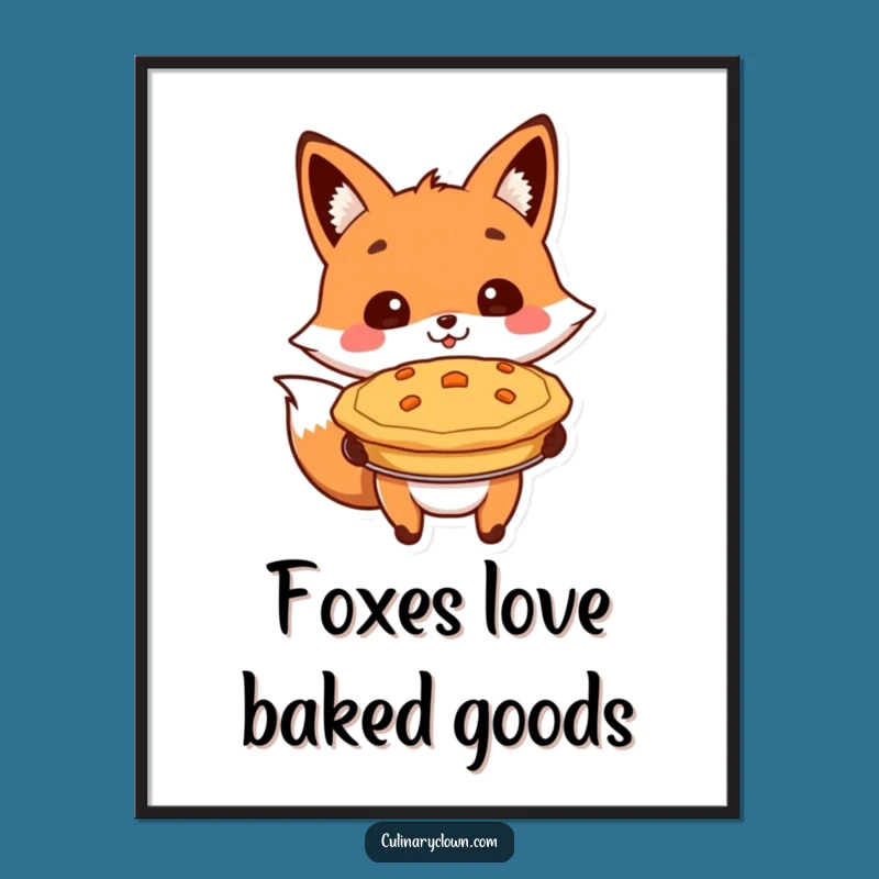 Free Printable Fox Pie Wall Art - Funny Kitchen Decor