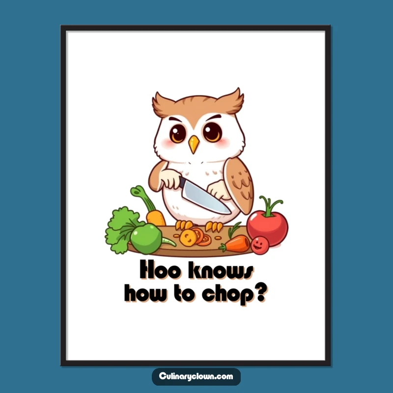 Free Printable Owl Chopping Wall Art - Funny Kitchen Decor