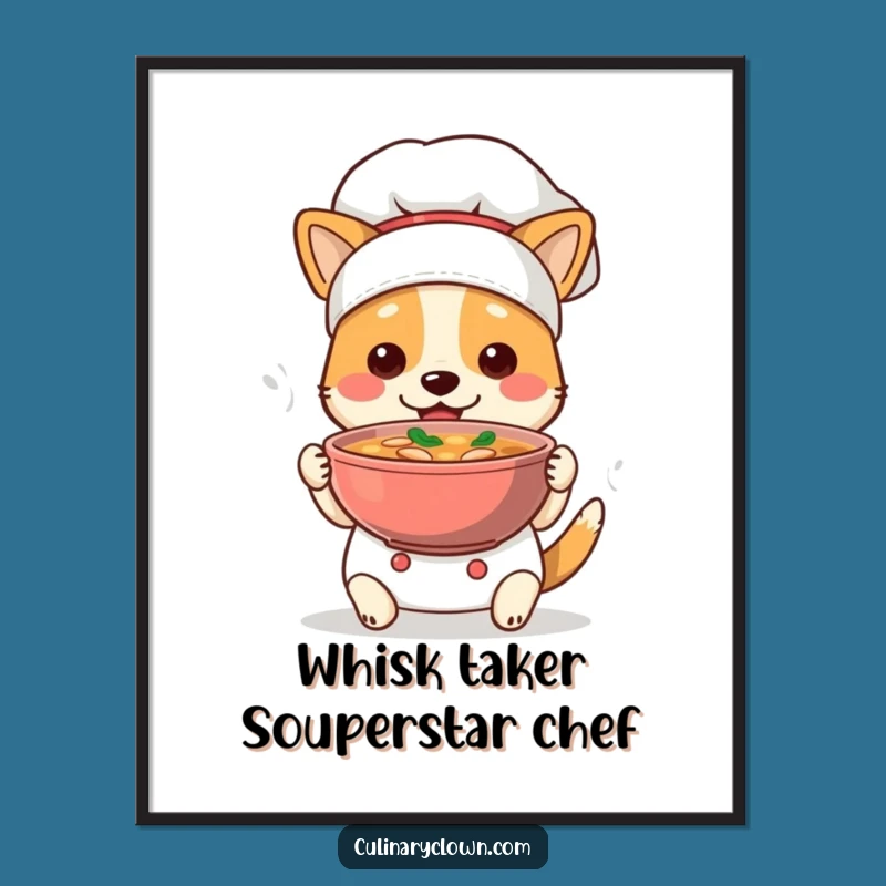 Funny Free Printable Dog Chef Wall Art - Downloadable & Print at Home Decor