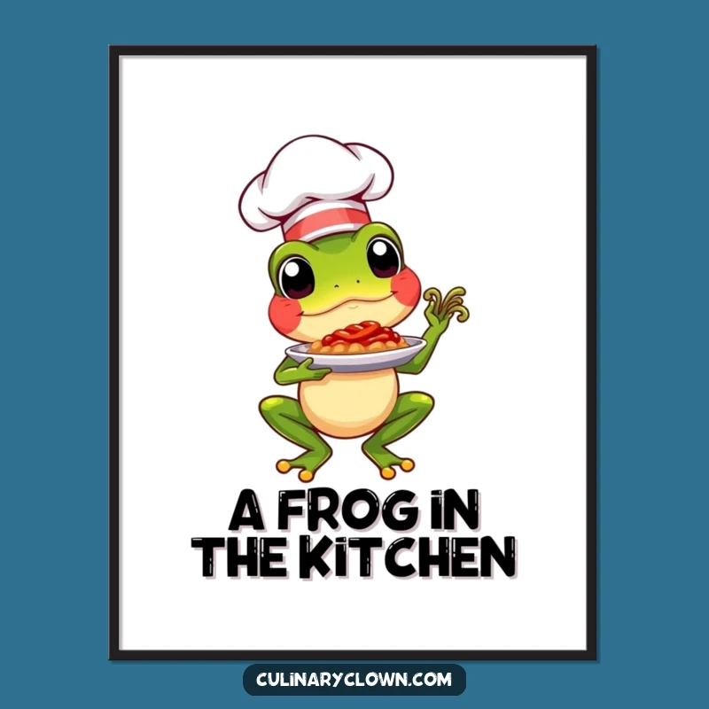 Funny Free Printable Wall Art: Chef Frog's Gourmet Kitchen Decor