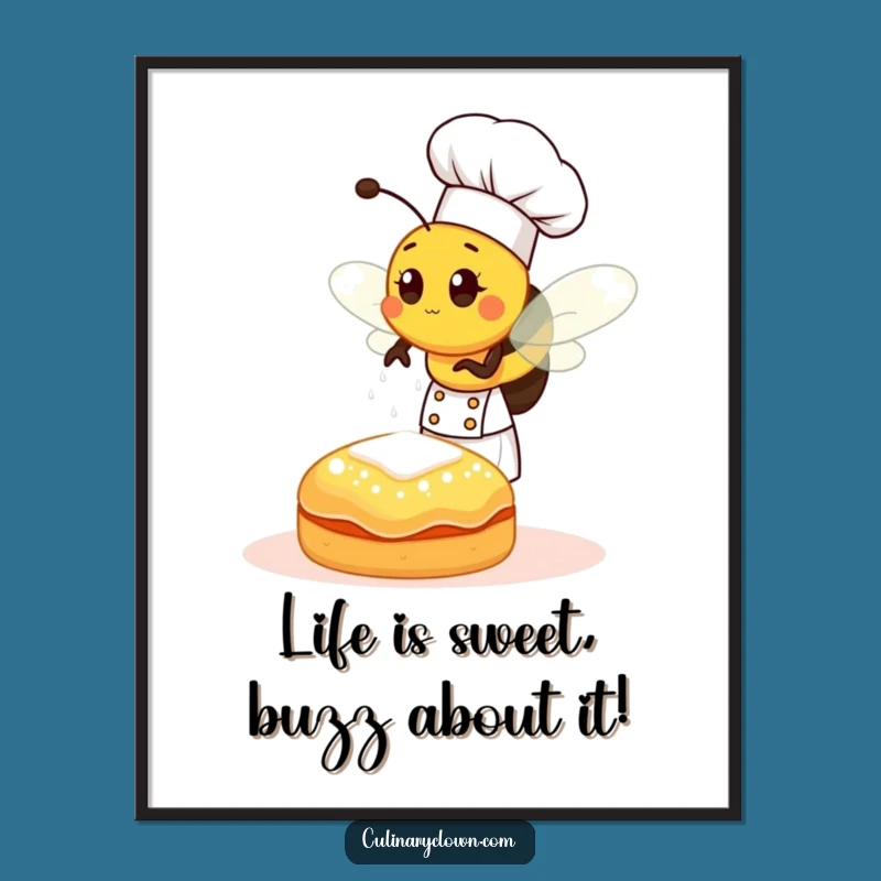 Free Printable Funny Wall Art: Sweet Bee Chef Decor Download