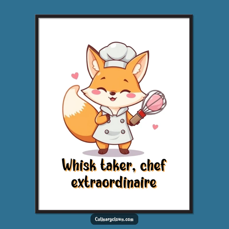 Free Printable Fox Chef Wall Art: Funny Downloadable Kitchen Decor & Gift