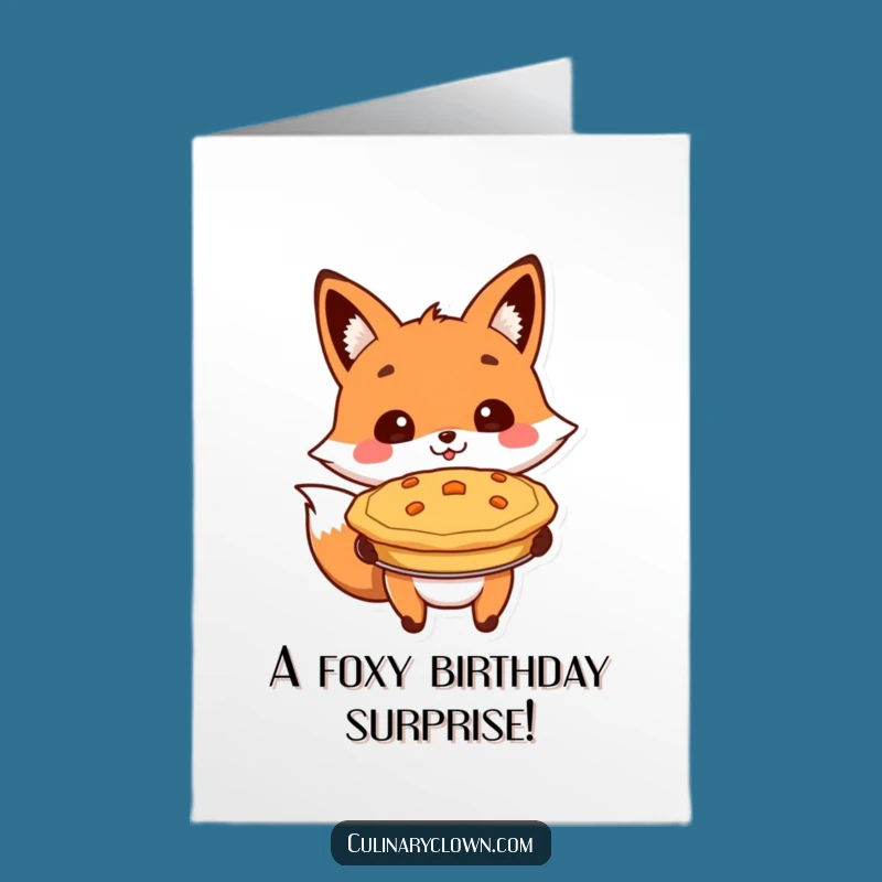 Free Printable Fox Pie Birthday Card - Funny Baked Gift