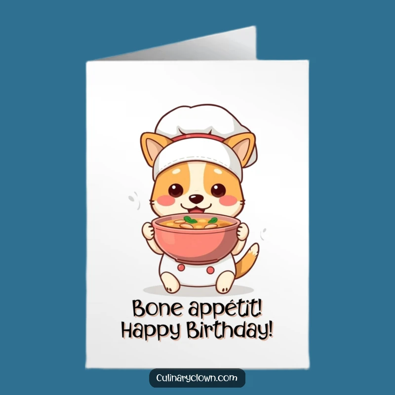 Funny Free Printable Dog Chef Birthday Card - Downloadable & Print at Home