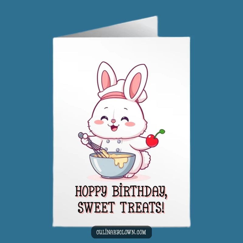 Free Printable Bunny Chef Birthday Card: Whisking Fun Downloadable Gift