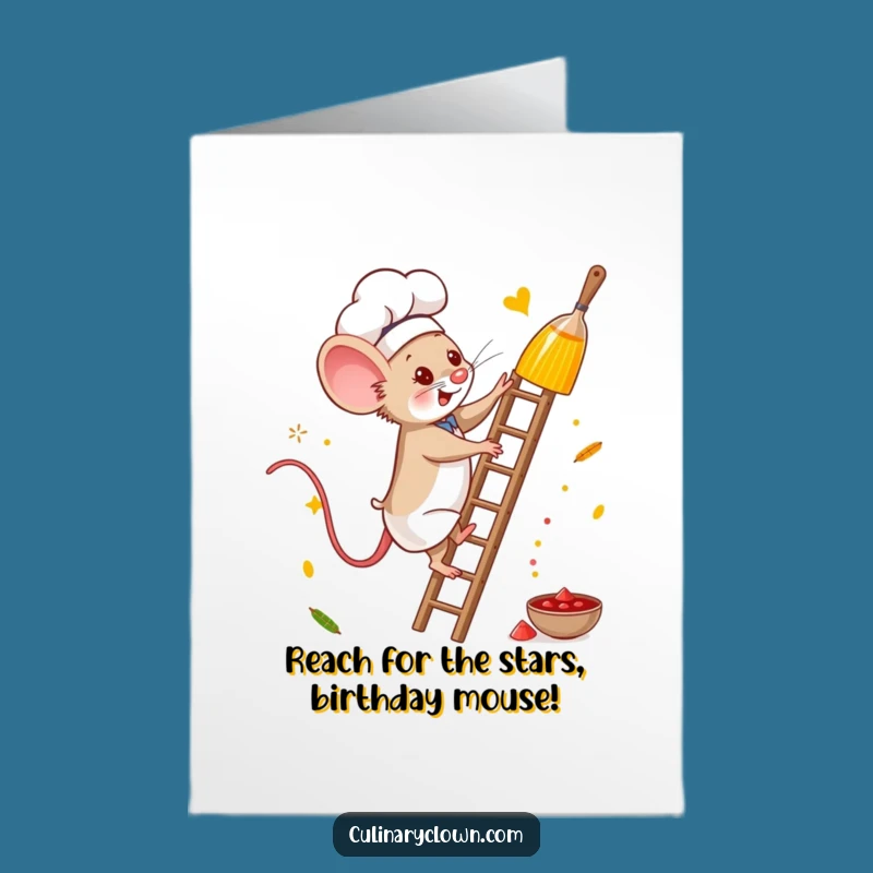 Free Printable Brave Mouse Chef Birthday Card - Funny Downloadable Gift for Ambitious Bakers