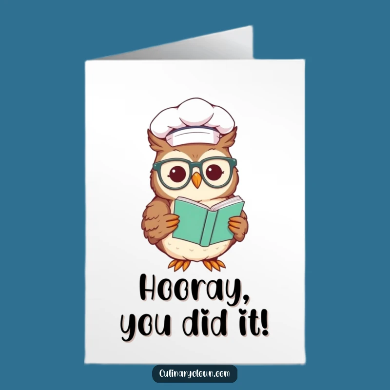 Chef Owl Congrats Card: Free Printable Recipe for Your Culinary Success