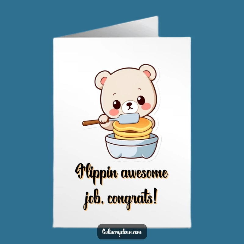 Free Printable Kawaii Bear Congrats Card: Flipping Awesome Success Downloadable!