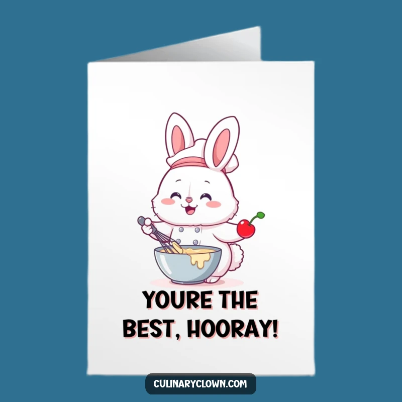 Free Printable Bunny Chef Congrats Card: Sweet Success Downloadable
