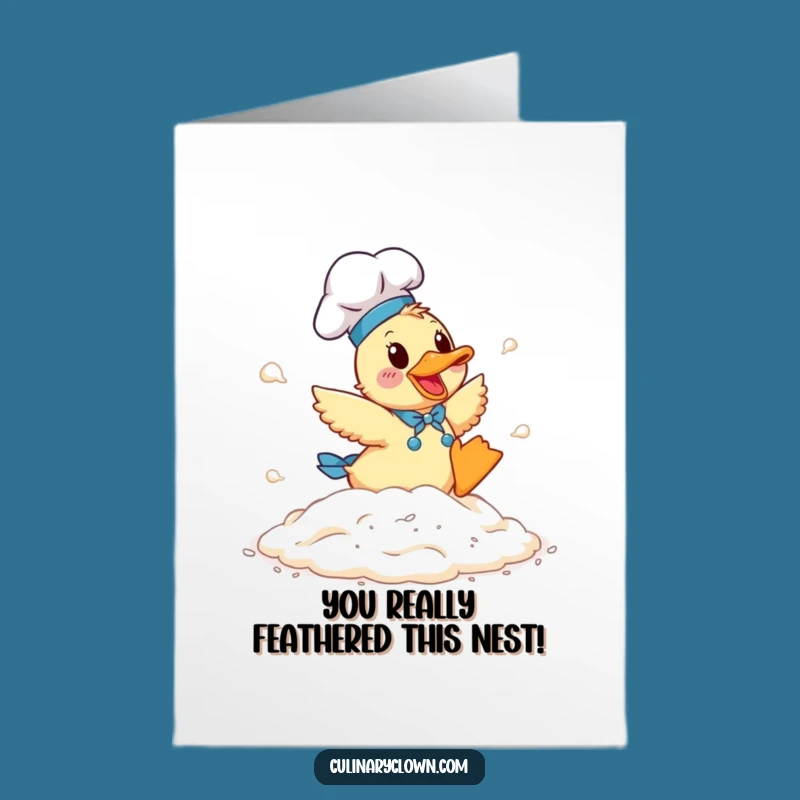 Free Printable Congratulations Card: Happy Duck Chef Flour Shower Downloadable