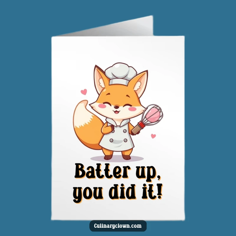 Free Printable Fox Chef Card: Funny Downloadable for Culinary Wins & Achievements