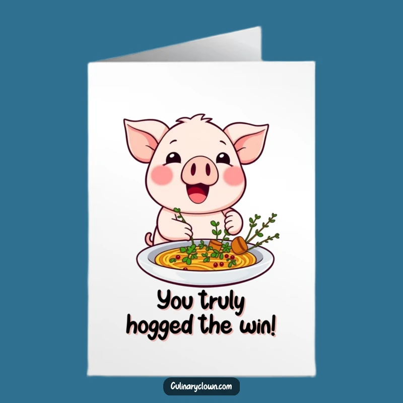 Free Printable Kawaii Pig Congrats Card: Garnishing Success Downloadable!