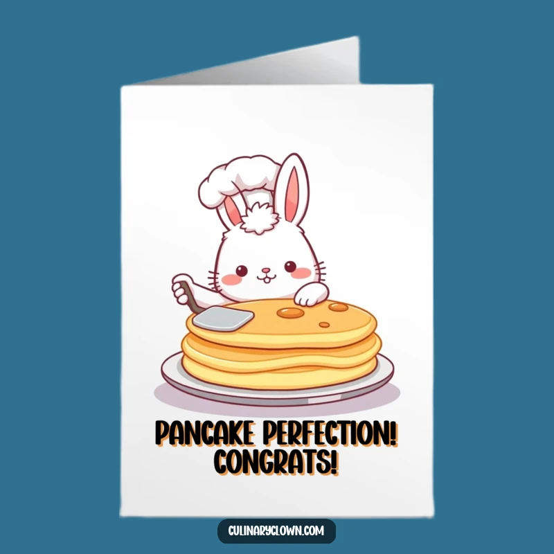 Free Printable Congratulations Card: Bunny Chef Pancake Flip, Your Funniest Downloadable Gift!