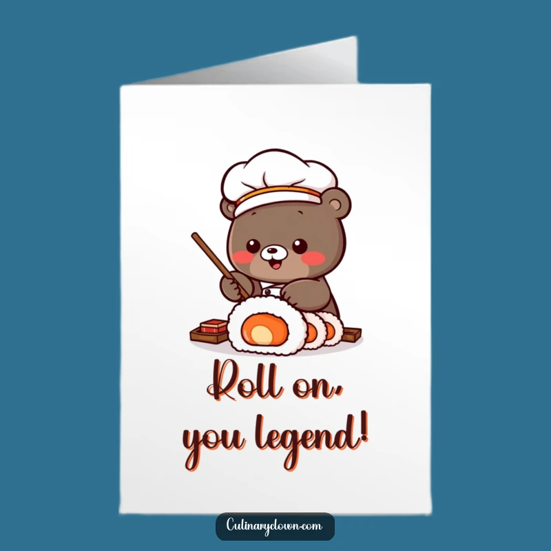 Free Printable Sushi Bear Congrats Card: Incredible Roll, Downloadable Success Gift!