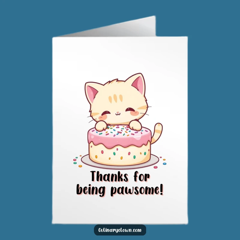 Free Printable Cat Cake Decorating Thank You Card - Funny
