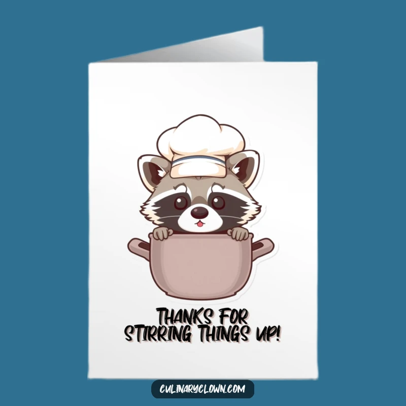Free Printable Thank You Card: Chef Raccoon's Culinary Gratitude