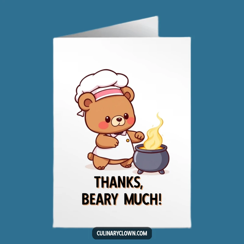 Free Printable Thank You Card: Thanks for the Magic, Bear Chef!