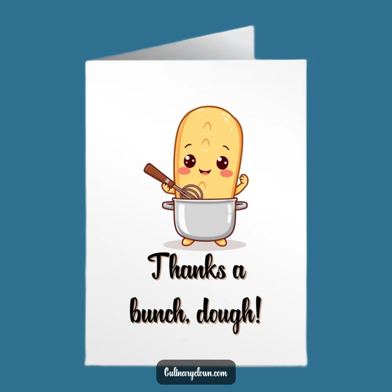 Free Printable Baguette Thank You Card: Funny Chef Gratitude for Food Lovers