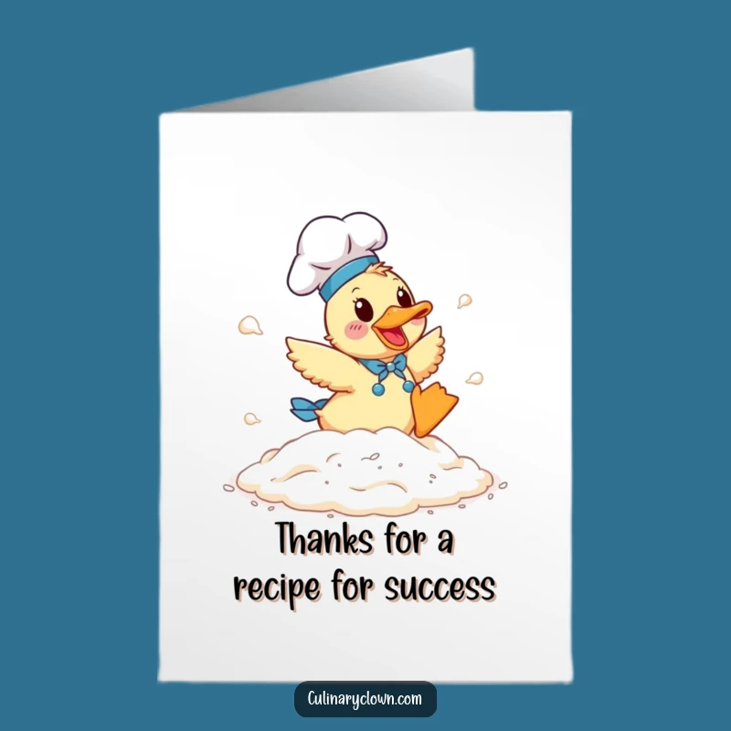 Free Printable Thank You Card: Grateful Duck Chef Flour Fun Downloadable