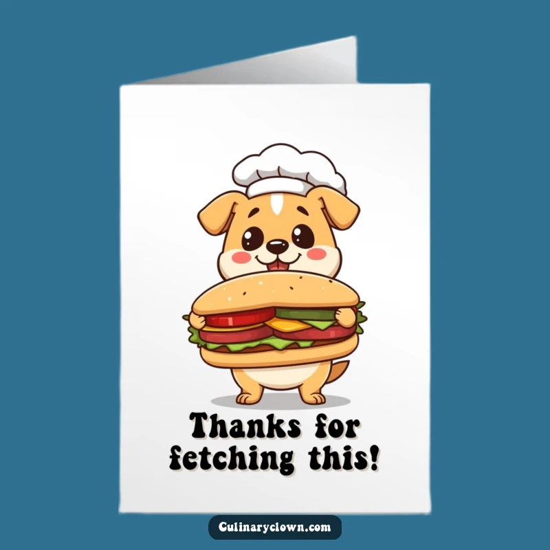 Free Printable Thank You Dog Chef Card - Funny Downloadable Gift for Food Lovers