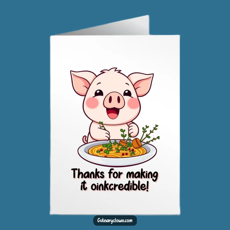 Free Printable Kawaii Pig Thank You Card: Garnishing Gratitude Downloadable!