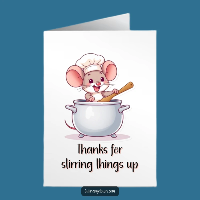 Free Printable Mouse Chef Thank You Card - Humorous Downloadable Gift for Appreciation