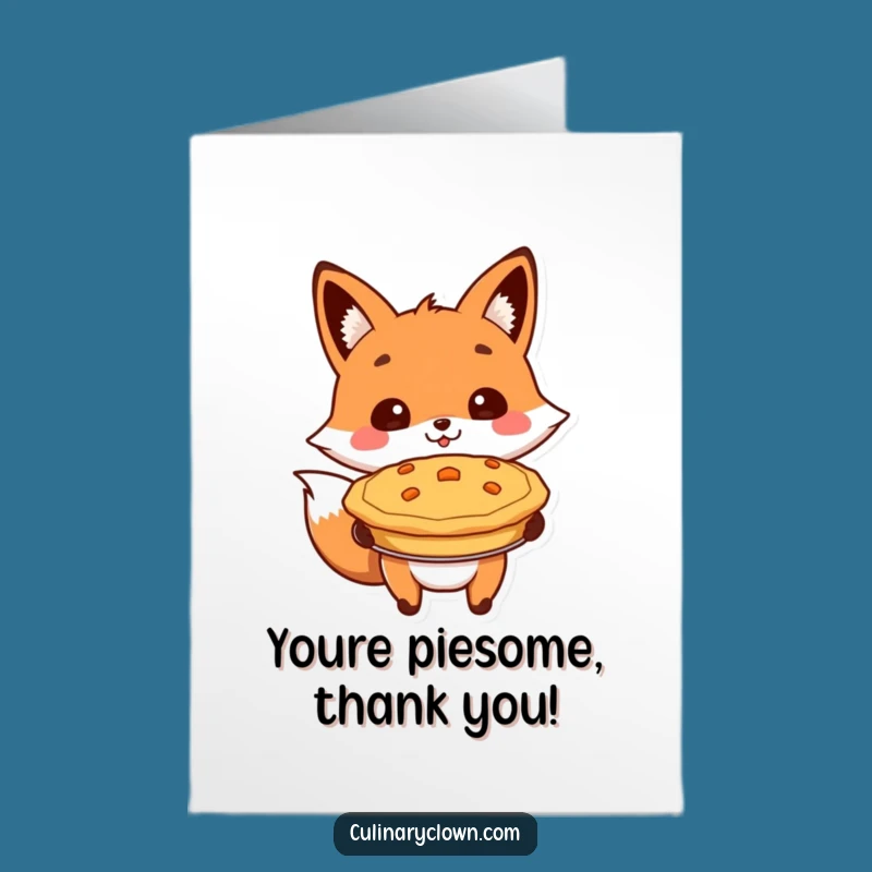Free Printable Fox Pie Thank You Card - Funny Baked