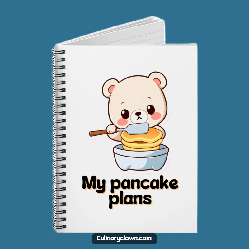 Funny Kawaii Bear Flipping Pancakes Notebook - Hilarious Journal for Ideas