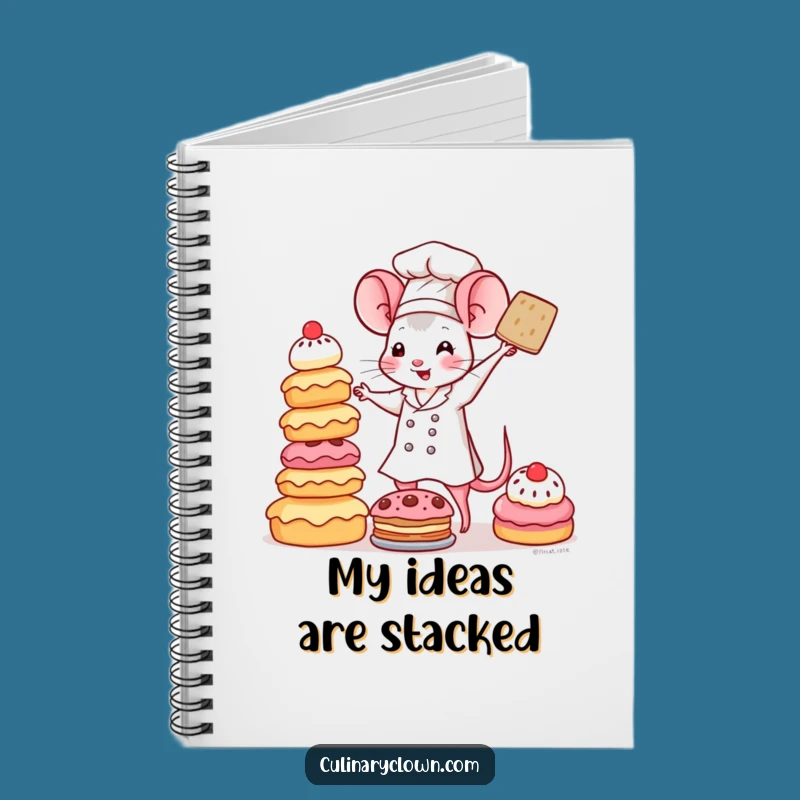 Funny Kawaii Mouse Chef Notebook: Cute Pastry Plans Journal, Perfect Funny Gift for Writers