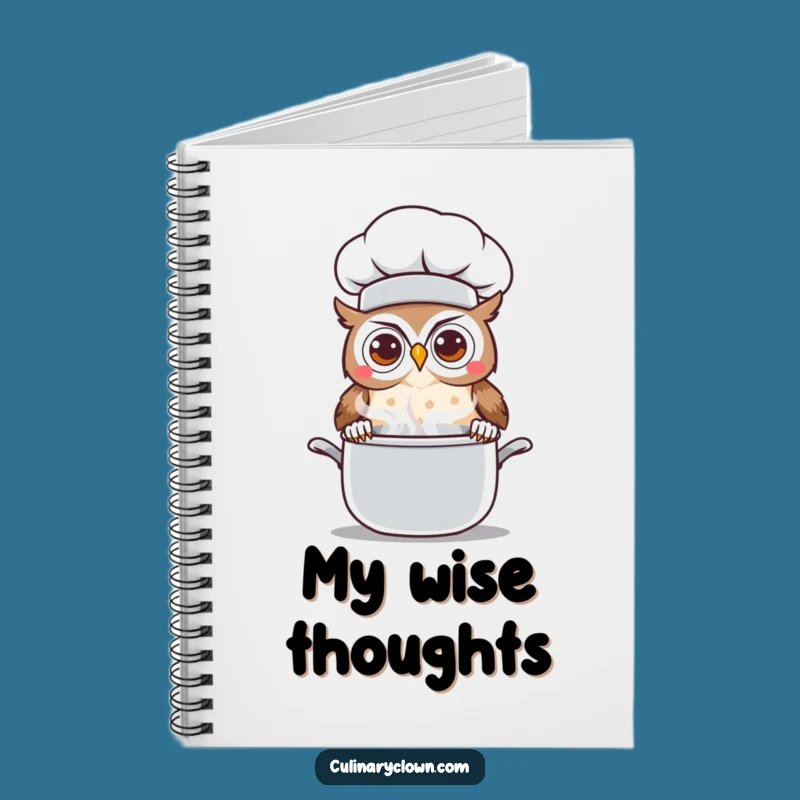 Funny Kawaii Owl Chef Notebook: Curious Steaming Pot Journal, Perfect Funny Gift