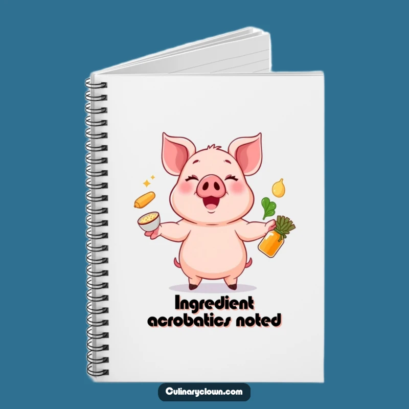 Funny Pig Juggling Notebook - Journal for Chef's Ideas and Laughs