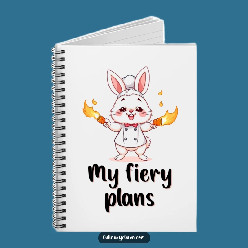 Funny Bunny Chef Notebook: Flaming Carrot Journal, Perfect Cooking Funny Gift