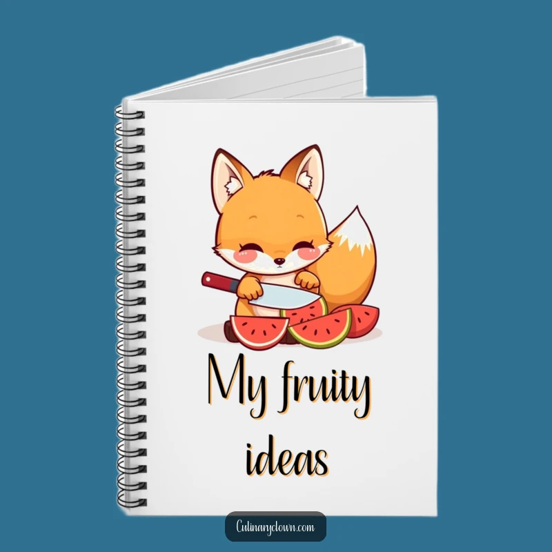 Funny Kawaii Fox Fruit Slicing Notebook - Hilarious Journal for Healthy Habits