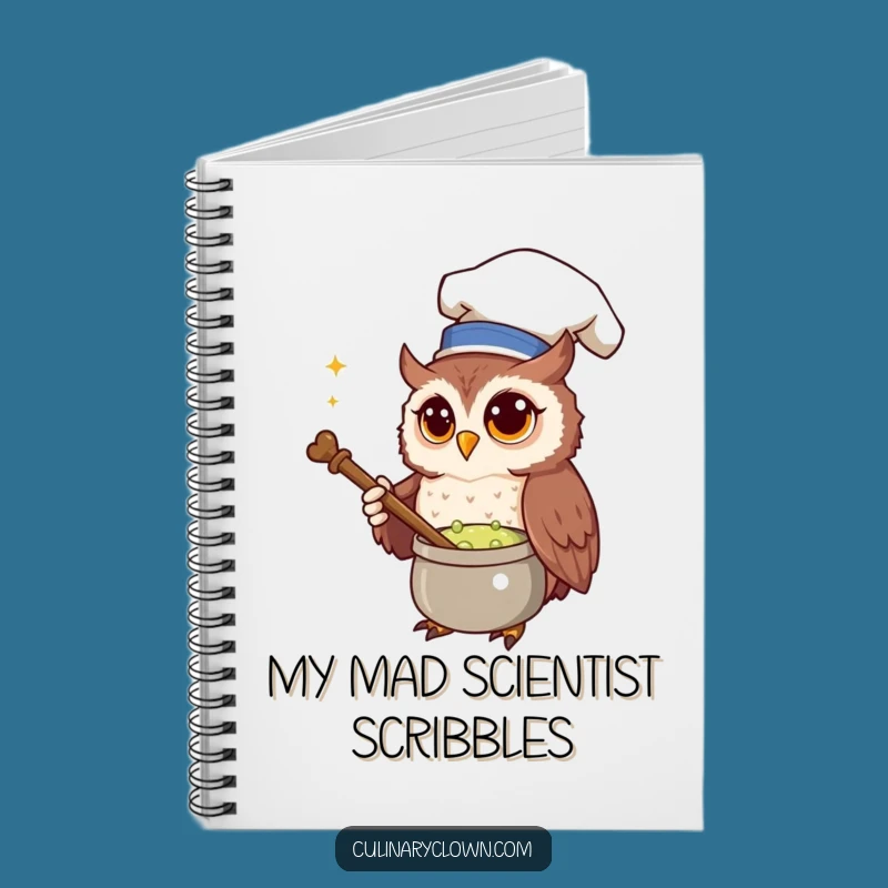 Funny Owl Chef Notebook: Jot Down Magical Ideas with Flair