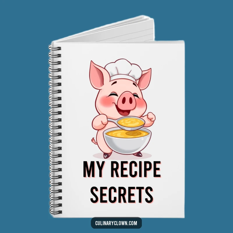 Funny Pig Chef Soup Notebook: Chef Character Journal for Recipes