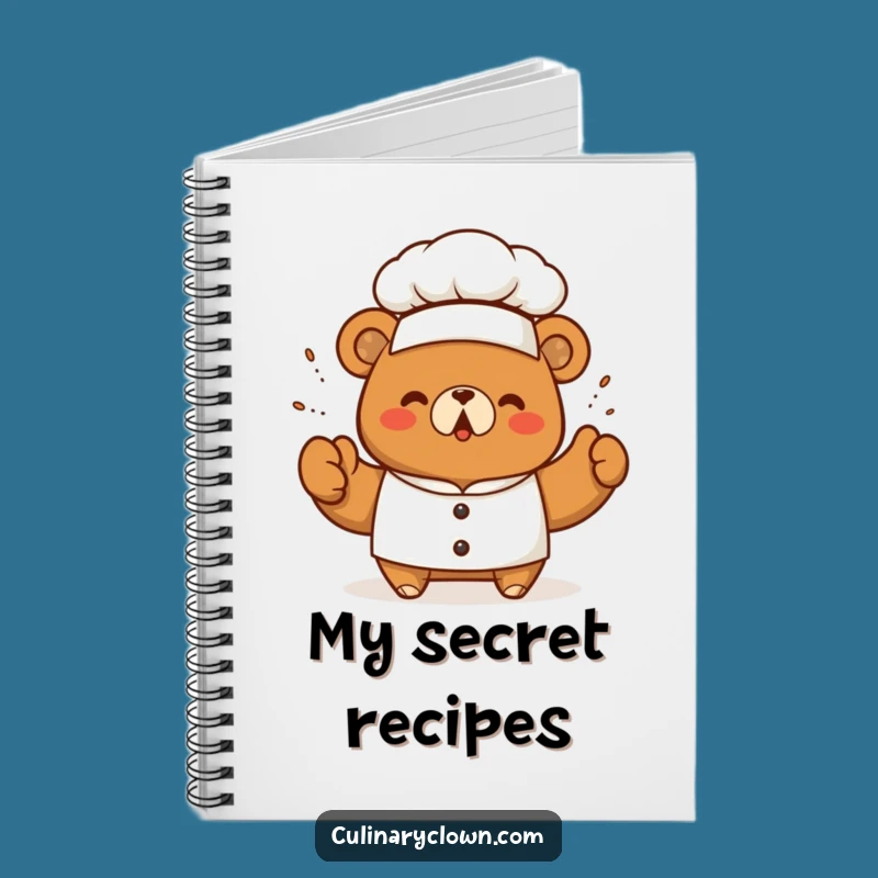 Funny Kawaii Bear Chef Notebook Jot Down Delicious Recipes And Ideas
