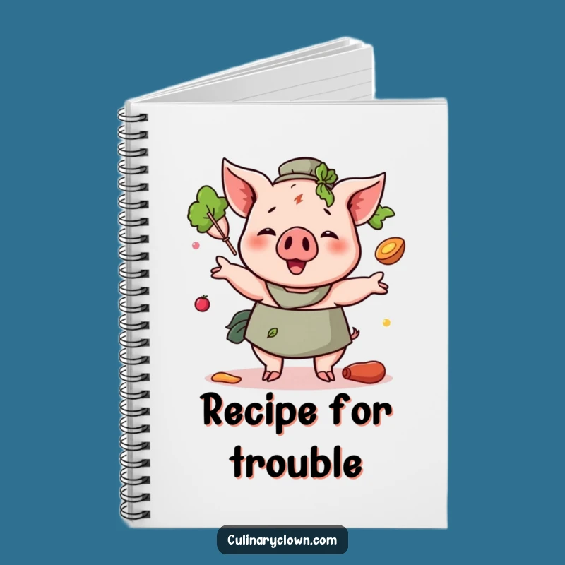 Funny Pig Juggling Ingredients Notebook: Hilarious Journal for Chefs and Dreamers