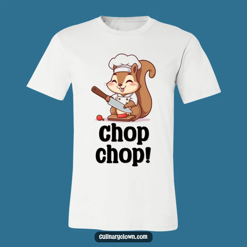 Funny Chef Squirrel T-Shirt: Enthusiastic Chopping, Comical Wear