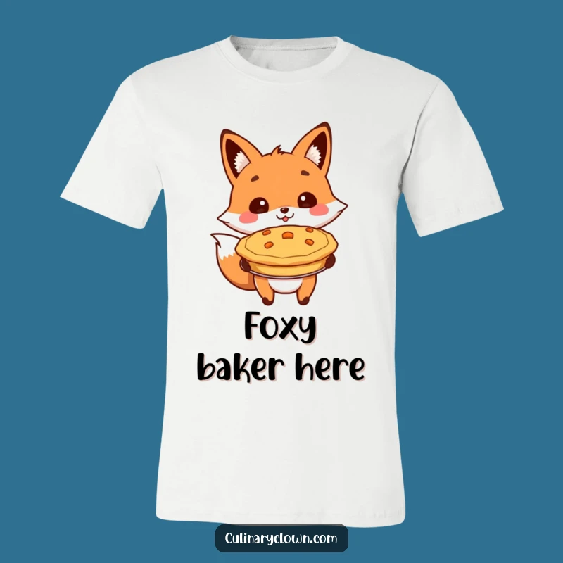 Funny Fox Presenting Pie T-Shirt: Hilarious Baker's Tee for Dessert Lovers!